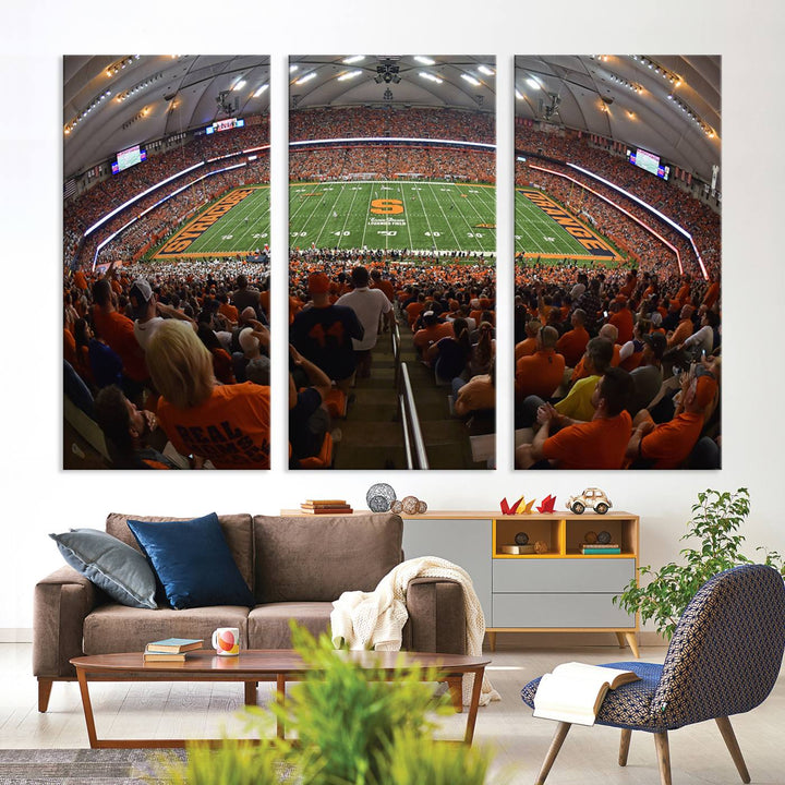 From above, the view resembles the Syracuse University Orange Football Team Wall Art Canvas.