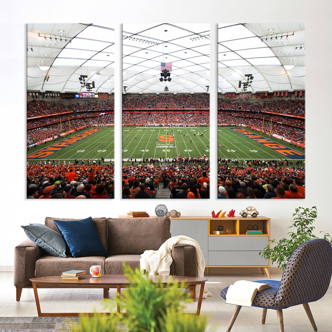 Syracuse University Orange Football Team Print - Syracuse JMA Wireless Dome Wall Art Canvas Print.