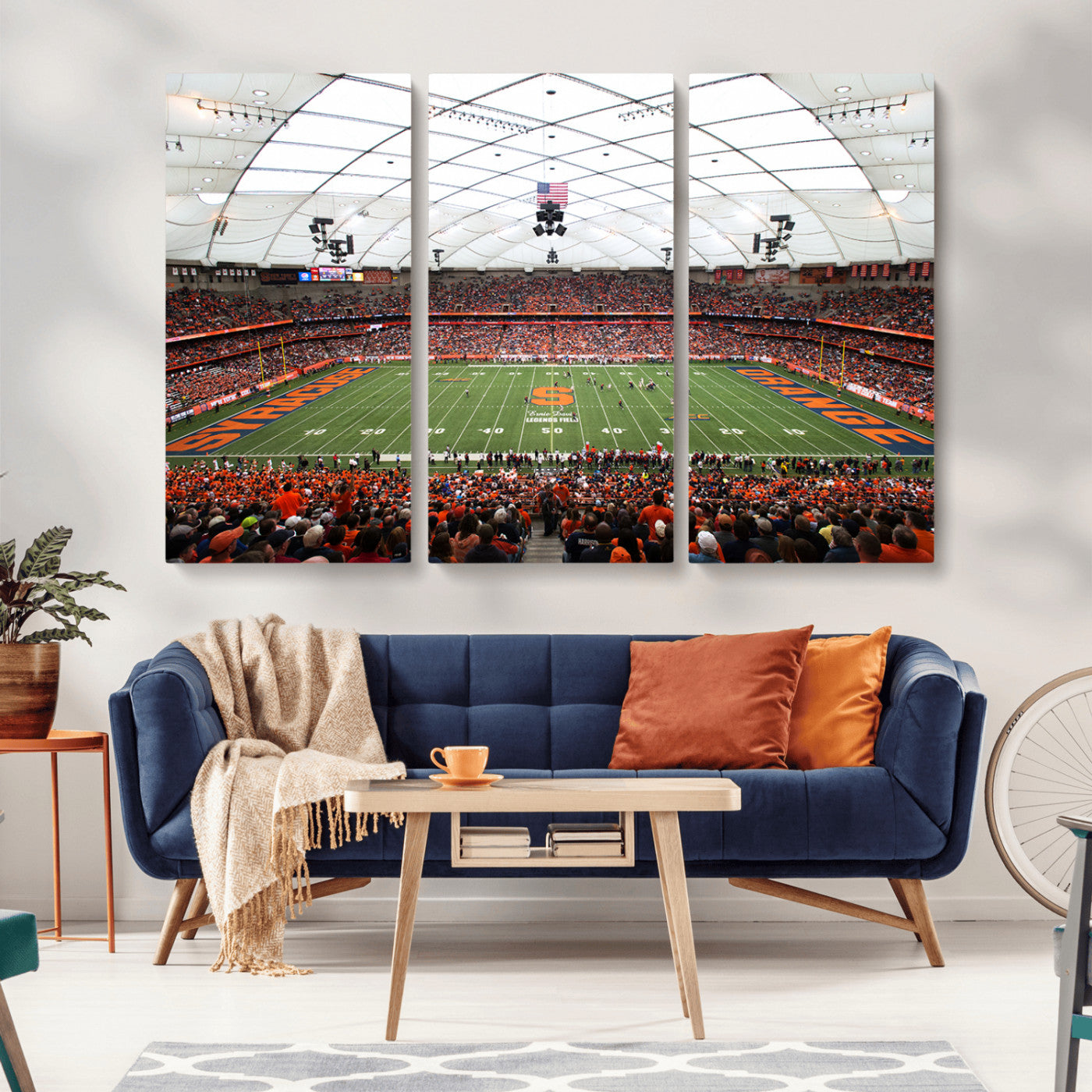 MGV-CV-48X32-3P - Syracuse University Orange Football Team Print - Syracuse JMA Wireless Dome Wall Art Canvas Print