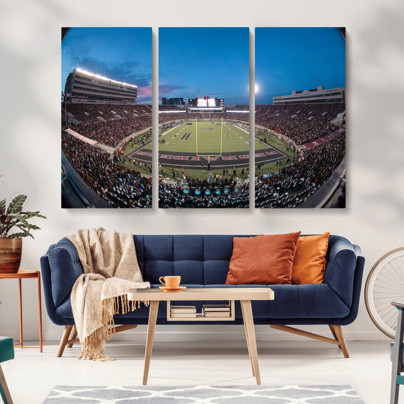 MGV-CV-48X32-3P - Texas Tech Red Raiders Canvas, Framed Football Team Print - Lubbock Jones AT&T Stadium Wall Art