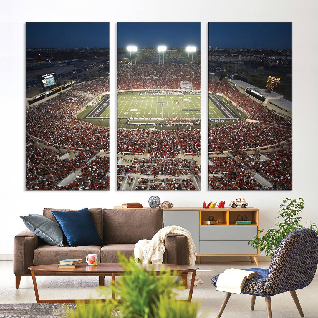 Texas Tech Red Raiders Football Team Print - Lubbock Jones AT&T Stadium Wall Art Canvas Print