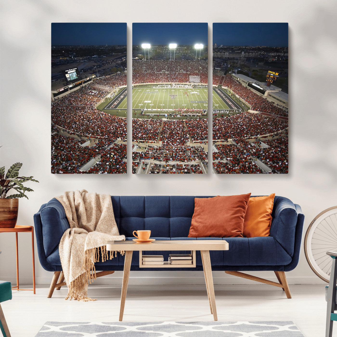 MGV-CV-48X32-3P - Texas Tech Red Raiders Football Team Print - Lubbock Jones AT&T Stadium Wall Art Canvas Print