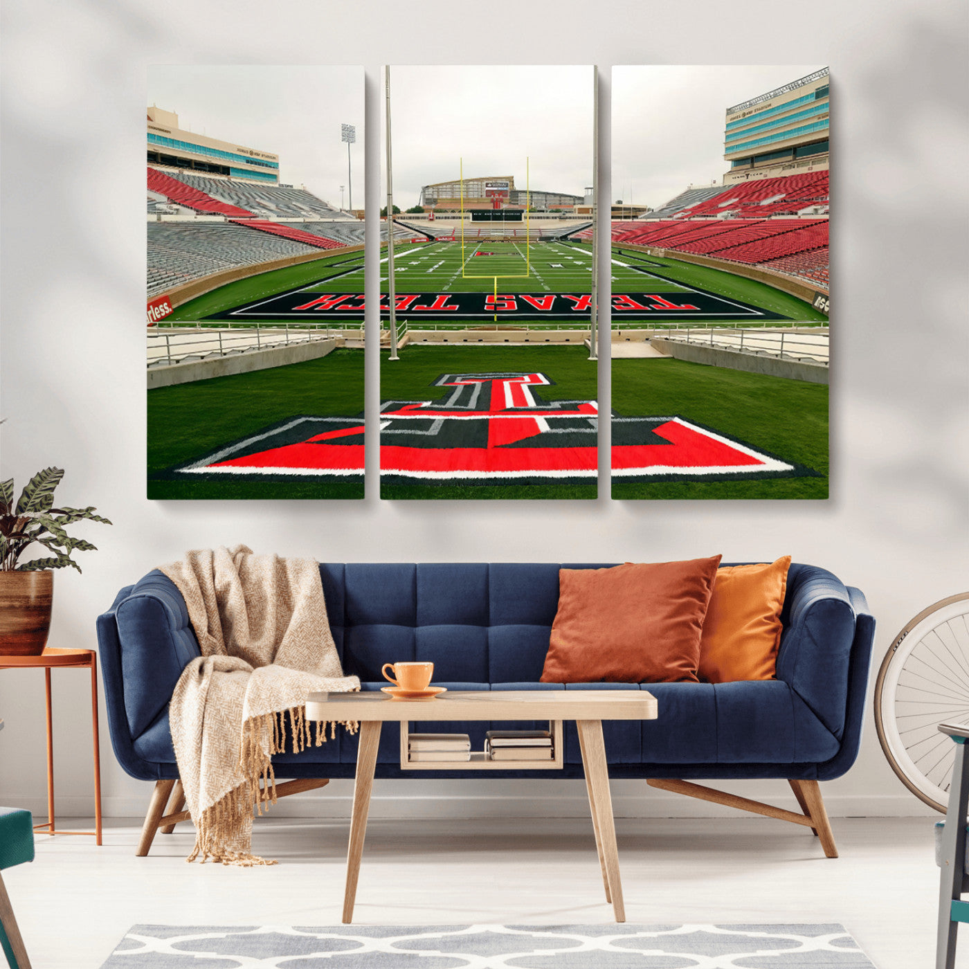 MGV-CV-48X32-3P - Texas Tech Red Raiders Football Team Print - Lubbock Jones AT&T Stadium Wall Art Canvas Print