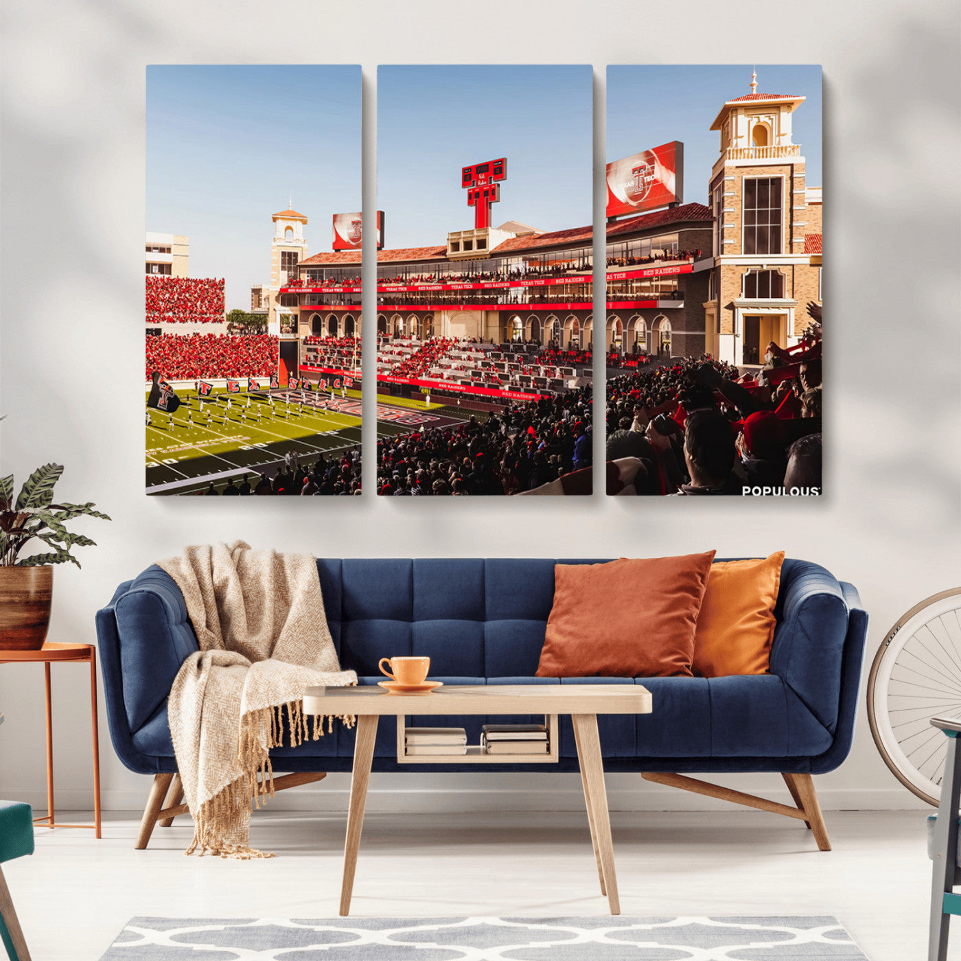 MGV-CV-48X32-3P - Jones AT&T Stadium Texas Tech Red Raiders Wall Art | Large Att Stadium Canvas Print | College