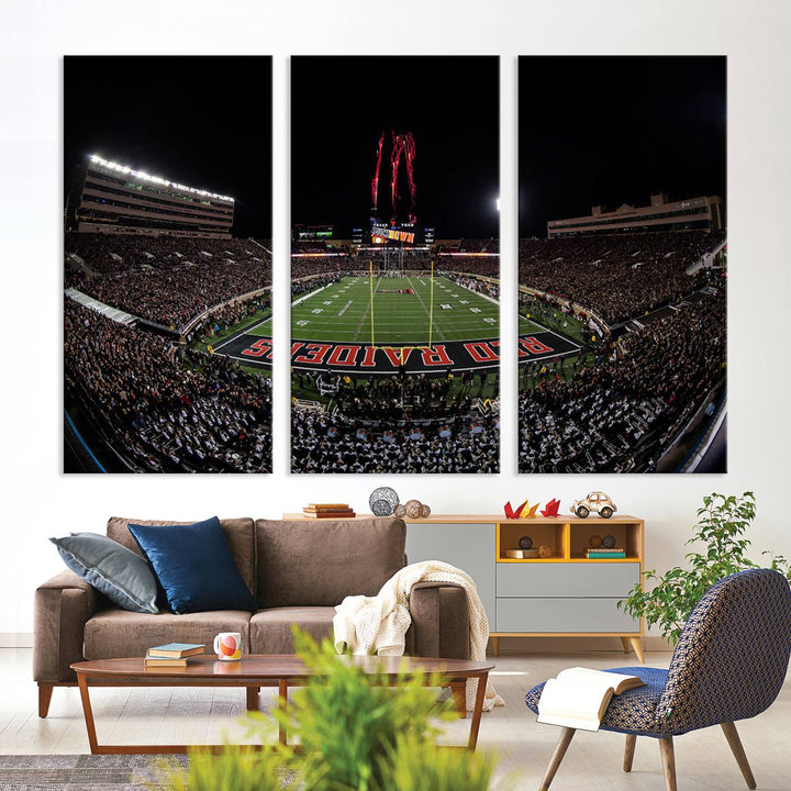 Texas Tech Red Raiders Football Team Print - Lubbock Jones AT&T Stadium Wall Art Canvas Print