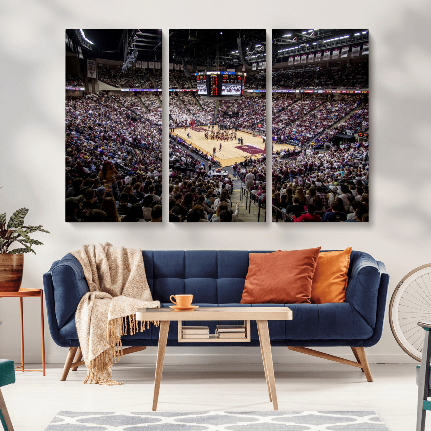 MGV-CV-48X32-3P - University of Nebraska Cornhuskers Basketball Team Print - Lincoln Red Arena Wall Art Canvas Print