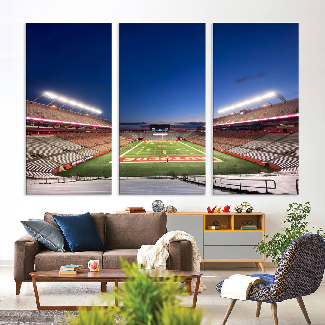 Rutgers Scarlet Knights Football Team Print - Piscataway SHI Stadium Wall Art Canvas Print