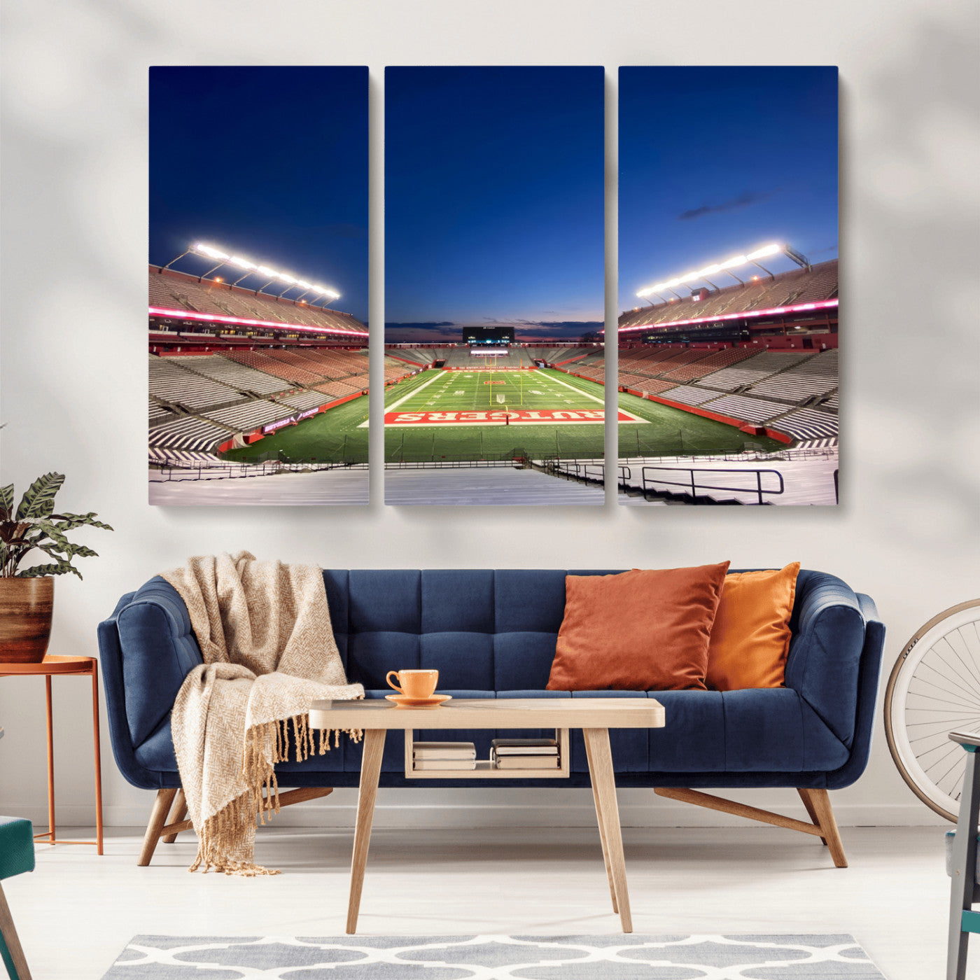 MGV-CV-48X32-3P - Rutgers Scarlet Knights Football Team Print - Piscataway SHI Stadium Wall Art Canvas Print