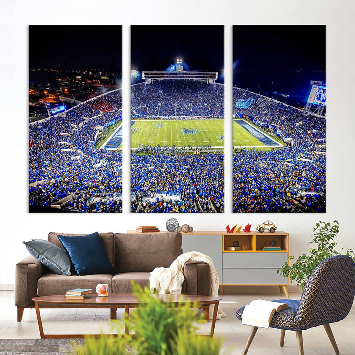 The University of Memphis Tigers Football Team Wall Art Canvas Print shines brightly.