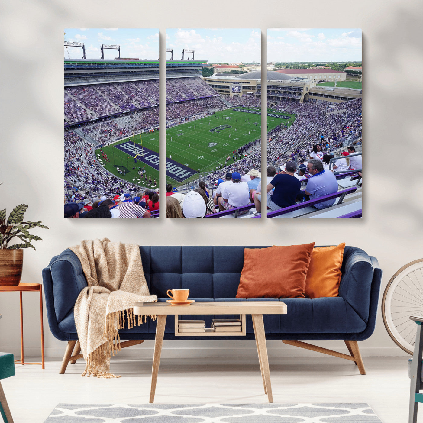 MGV-CV-48X32-3P - The Texas Christian University TCU Horned Frogs Football Team Print - Fort Worth Amon G. Carter
