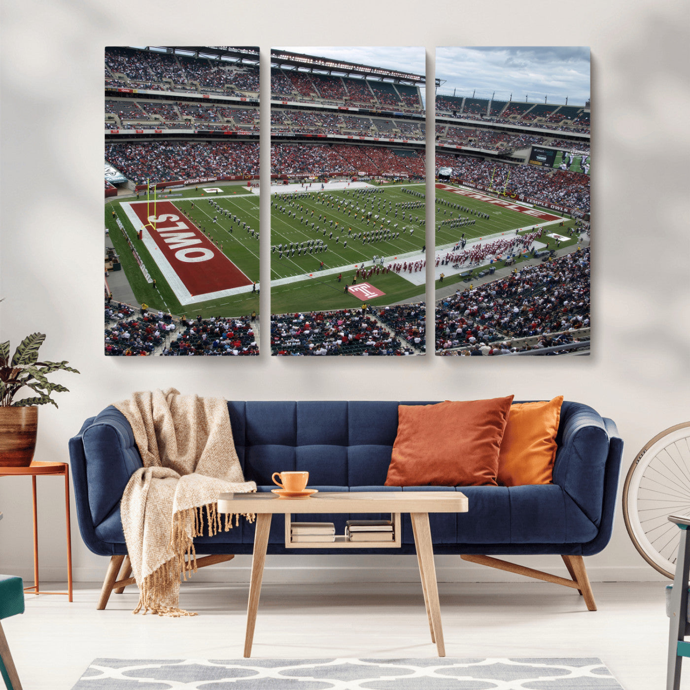 MGV-CV-48X32-3P - The Temple University Owls Athletics Team Print - Philadelphia Lincoln Financial Field Stadium Wall