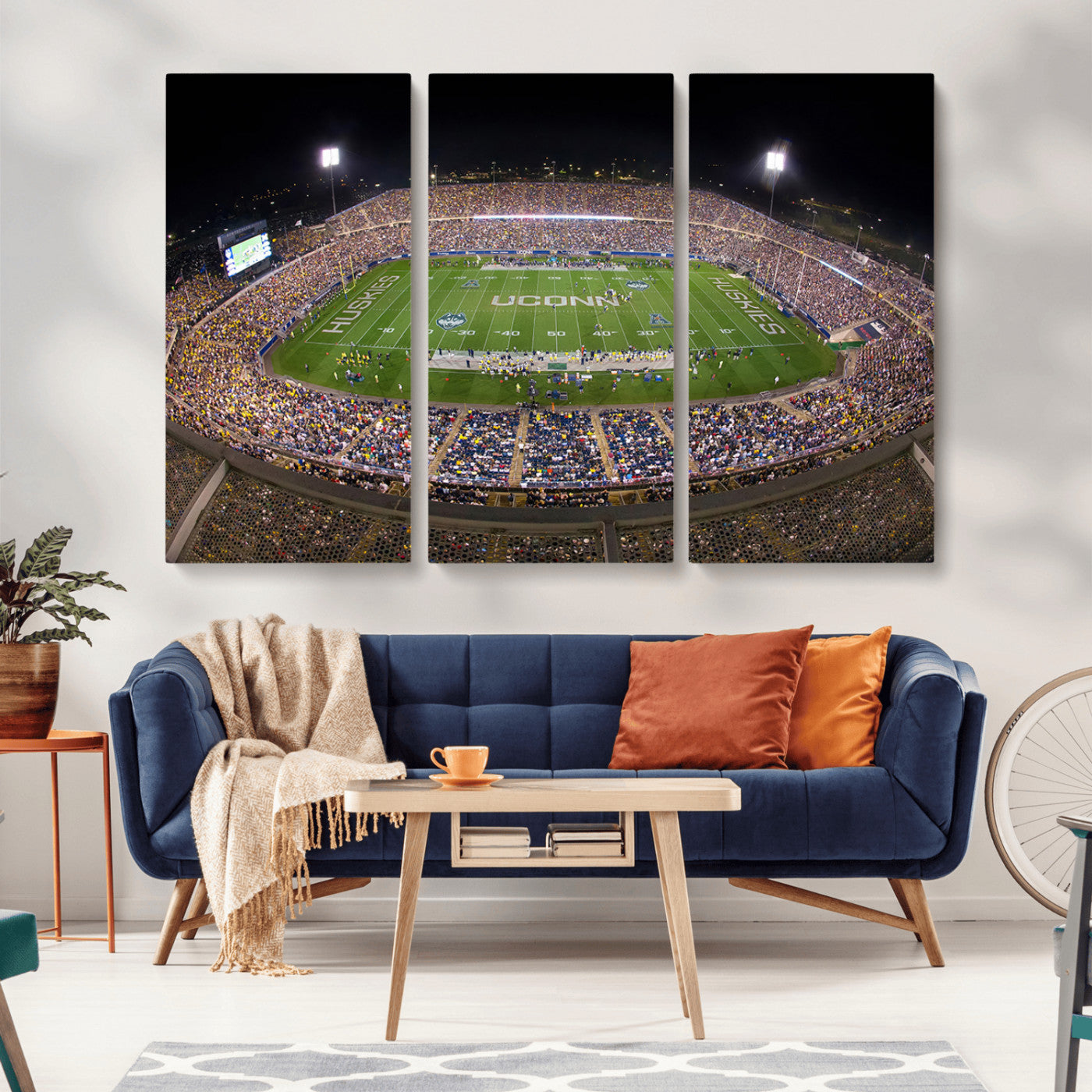 MGV-CV-48X32-3P - The University of Connecticut UCONN Huskies Football Team Print - East Hartford Pratt & Whitney