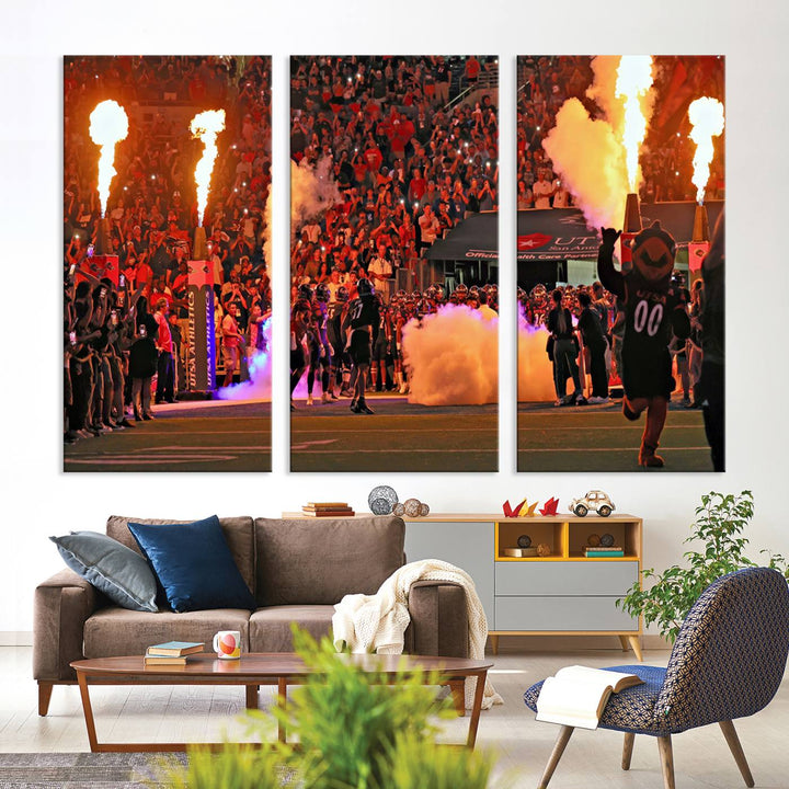 The University of Texas at San Antonio Roadrunners Football Team Print - San Antonio Alamodome Wall Art Canvas Print