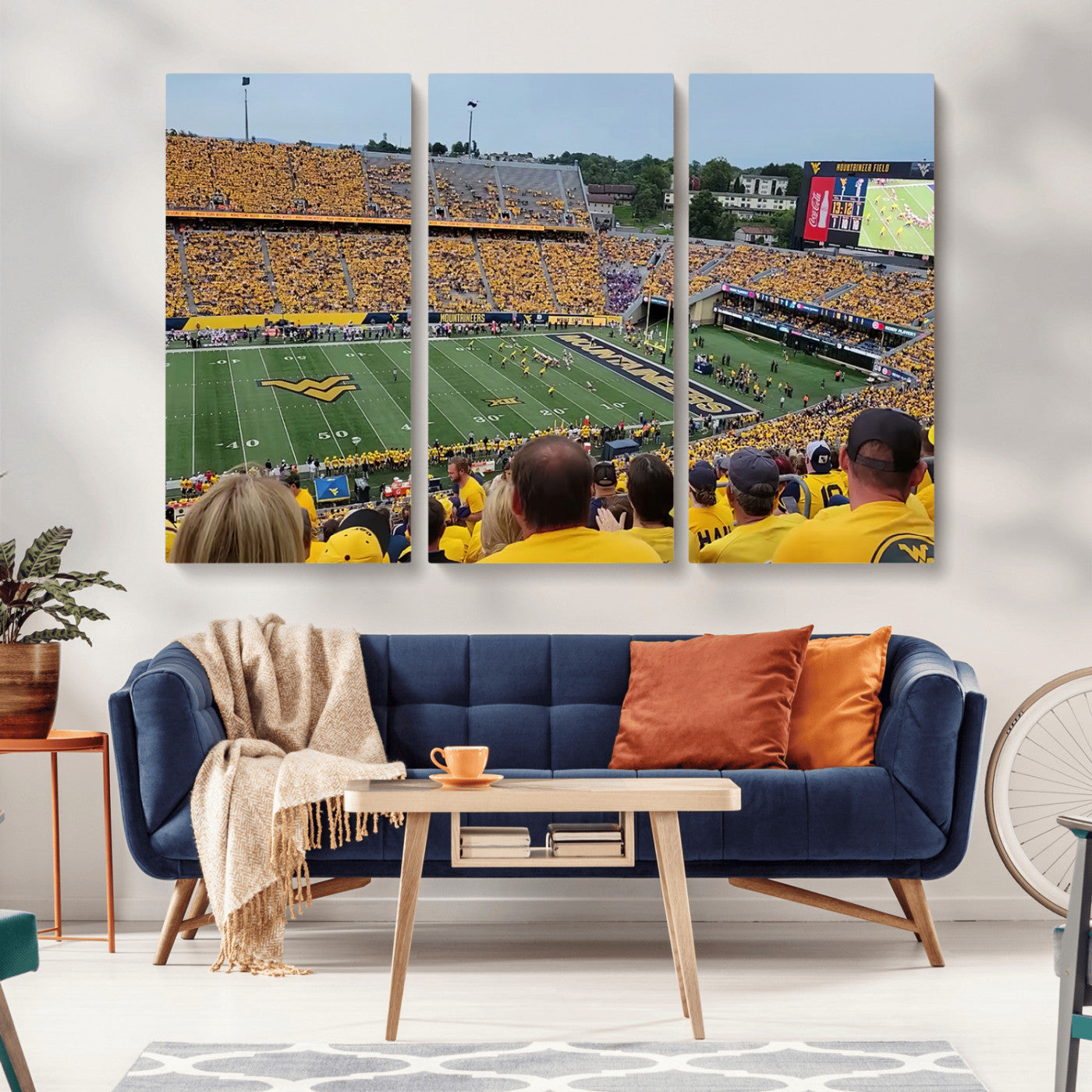 MGV-CV-48X32-3P - Puskar Stadium Canvas Print Wall Art - Morgantown Print - West Virginia University Mountaineers