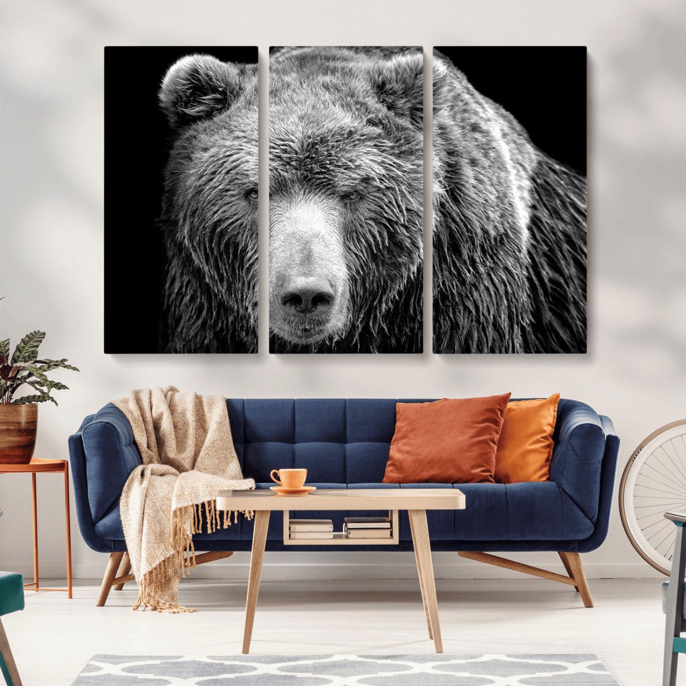 MGV-CV-48X32-3P - 399 Grizzly Bear Canvas Print | Ready to Hang Wall Art | Rustic Farmhouse & Cabin Decor | Wildlife
