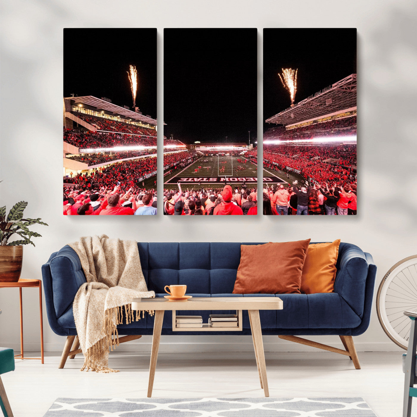 MGV-CV-48X32-3P - Oregon State Beavers Football Team Print - Corvallis Reser Stadium Wall Art Canvas Print