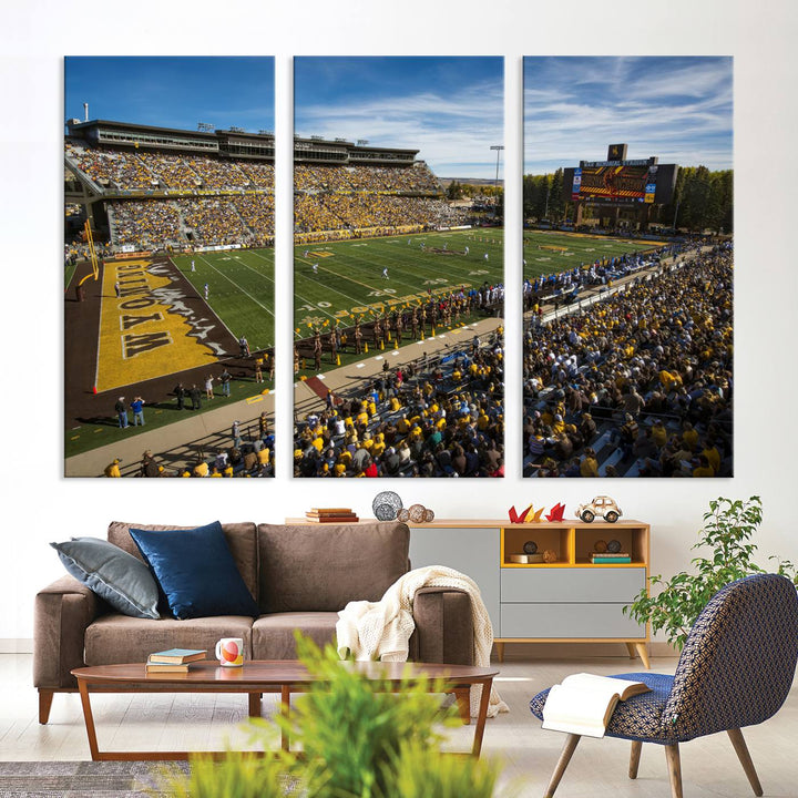 University of Wyoming Cowboys Football Team Print - Laramie Jonah Field at War Memorial Stadium Wall Art Canvas Print