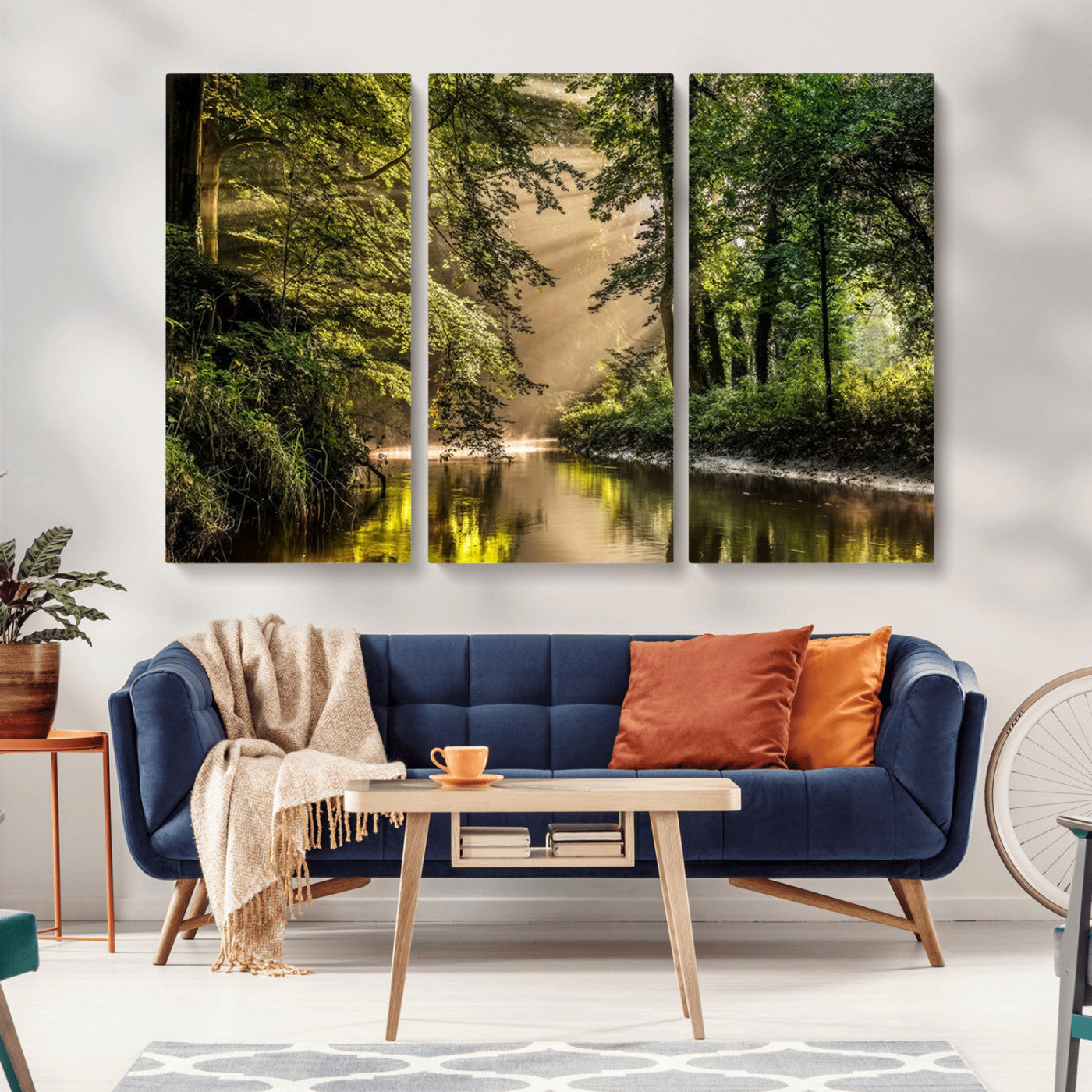 MGV-CV-48X32-3P - Forest Wall Art Print | River Landscape Wall Art | Perfect for Farmhouse Wall Decor, Cabin Wall Art