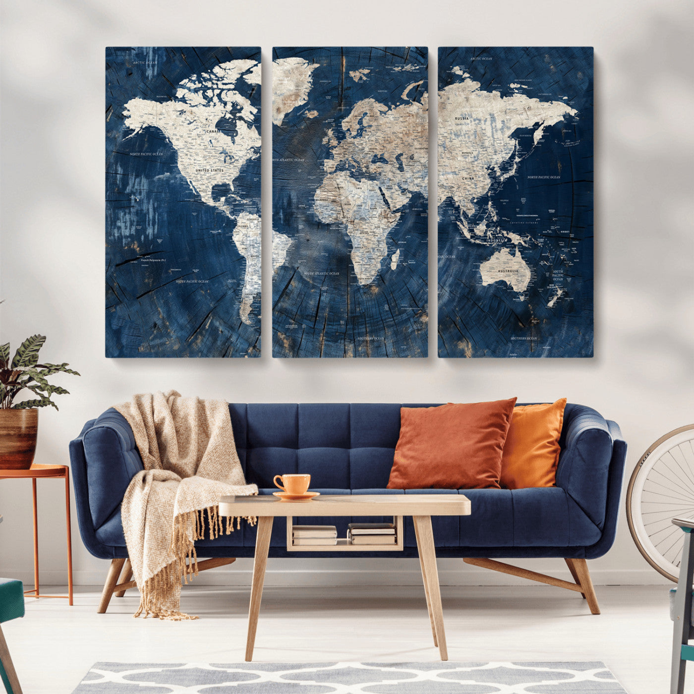 MGV-CV-48X32-3P - Push Pin World Map Canvas Print – Framed Wall Art for Couples to Track Their Travels – Anniversary