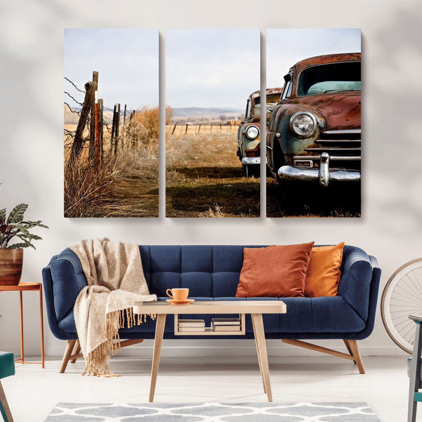 -Classic Cars Vintage Wall Art Canvas Print