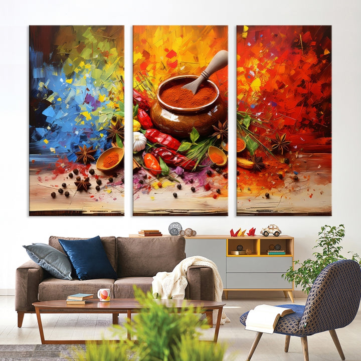 Abstract Spoonful of Spice Art Print Kitchen Herbs and Spices