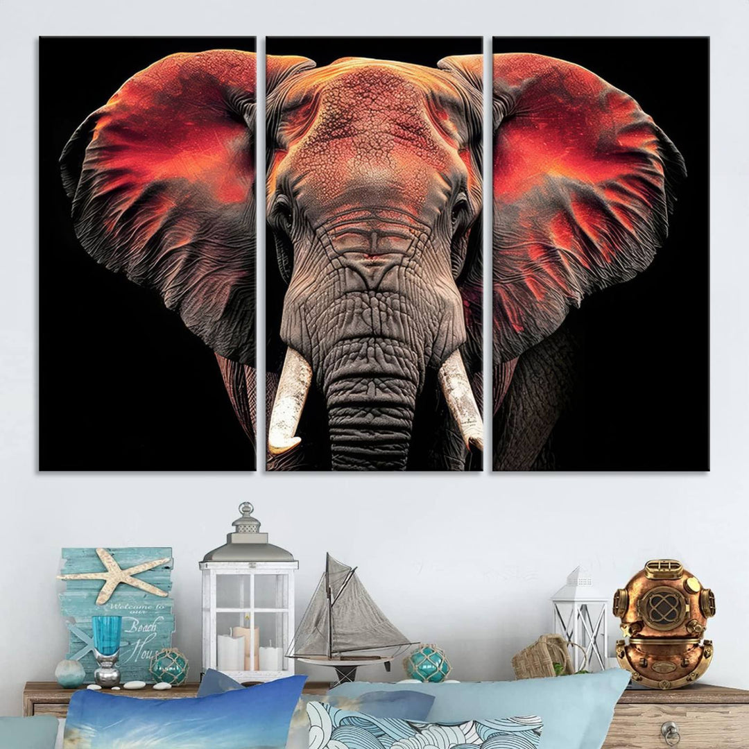 Elephant Wall Art Canvas Print, perfect for animal lovers.