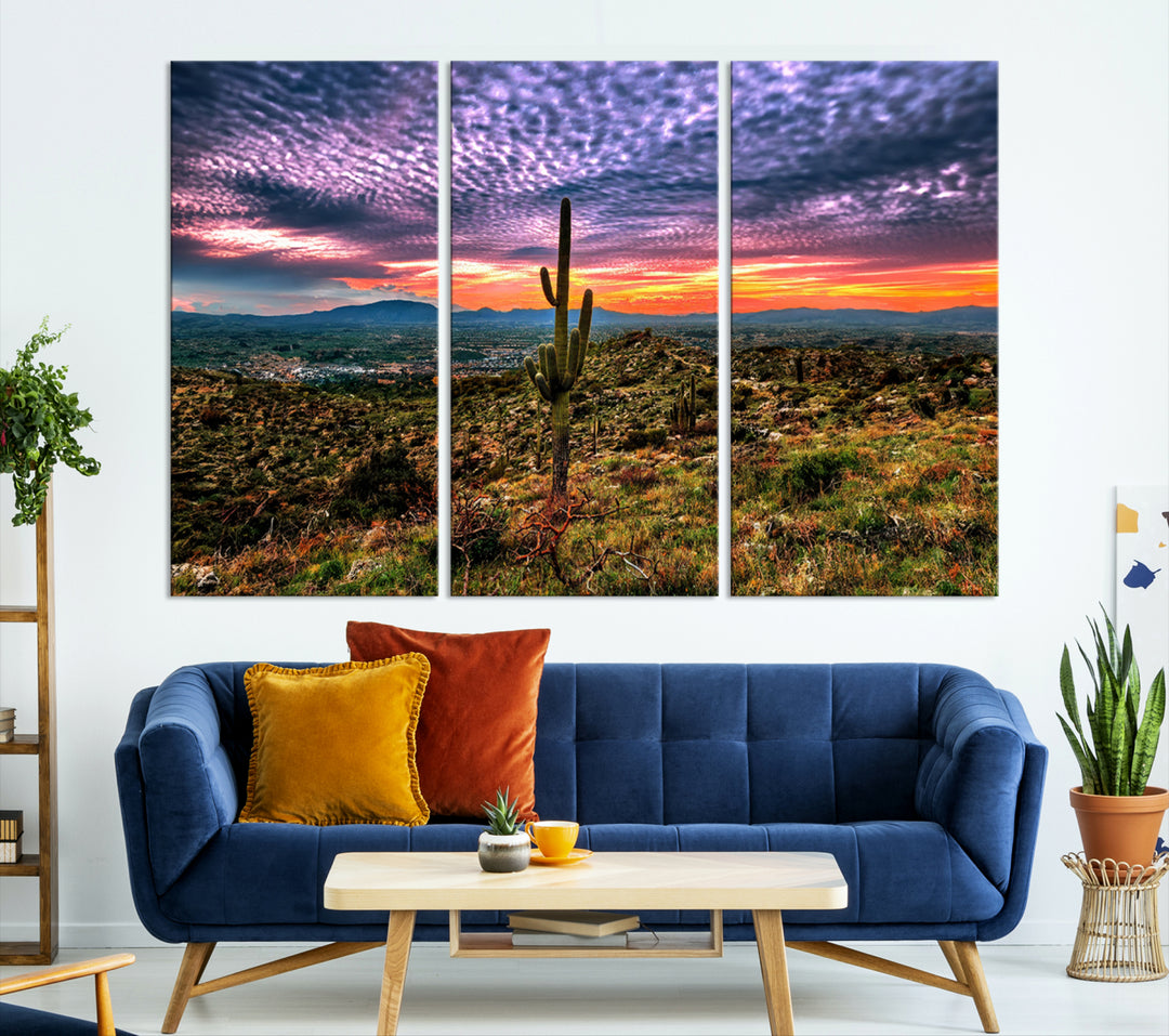 Arizona Desert Sunset Wall Art Canvas Print, Phoenix Wall Art Print