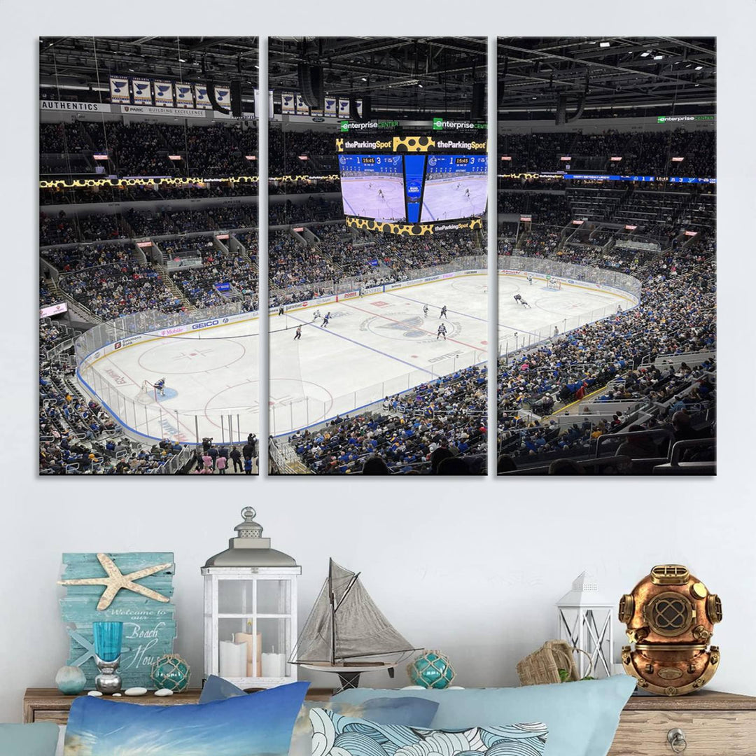 Enterprise Center Missouri St. Louis Blues Hockey Stadium Wall Art Canvas Print