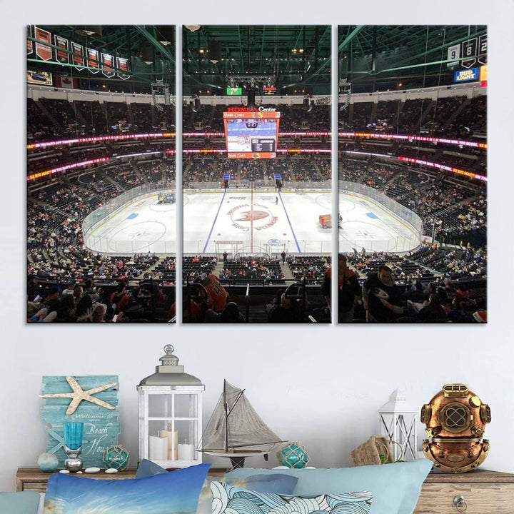 Honda Center California Anaheim Ducks Ice Hockey Stadium Wall Art Canvas Print