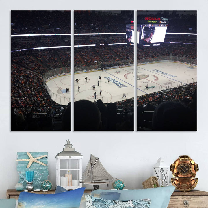 Honda Center California Anaheim Ducks Hockey Stadium Wall Art Canvas Print