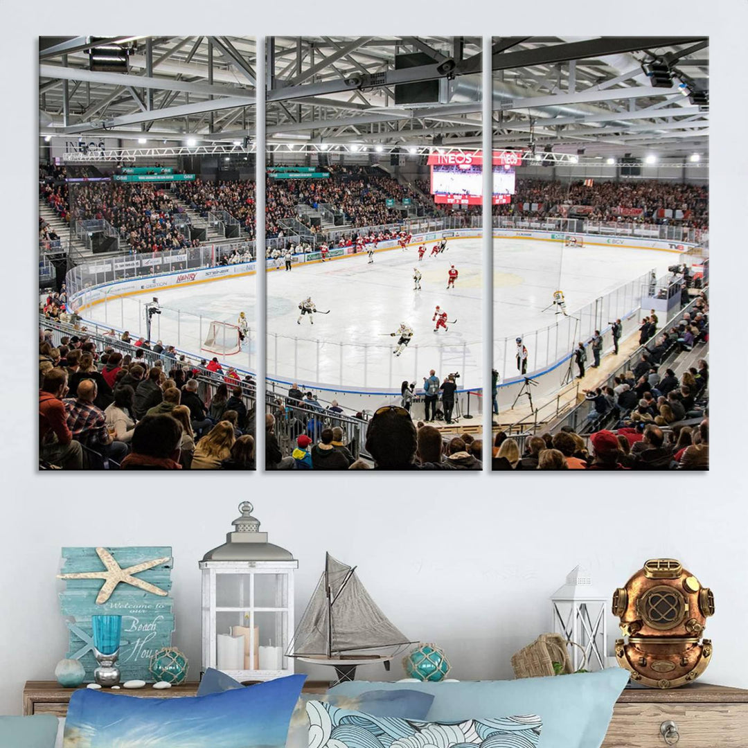 Lausanne Arena Ice Hockey Stadium Wall Art Canvas Print