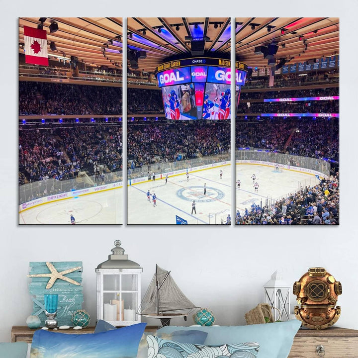 Madison New York Rangers Hockey Stadium Wall Art Canvas Print