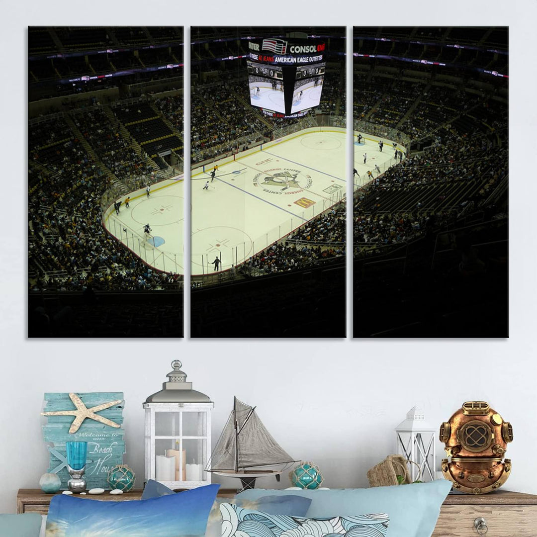 PPG Paints Arena Pennsylvania Pittsburgh Penguins Hockey Stadium Wall Art Canvas Print