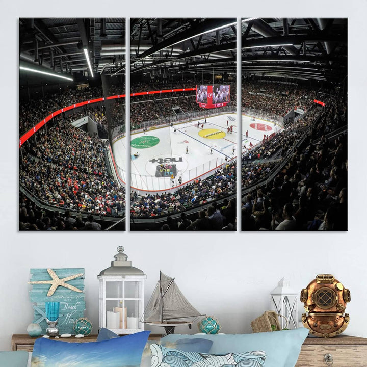 Vaudoise Lausanne Ice Hockey Arena Stadium Wall Art Canvas Print