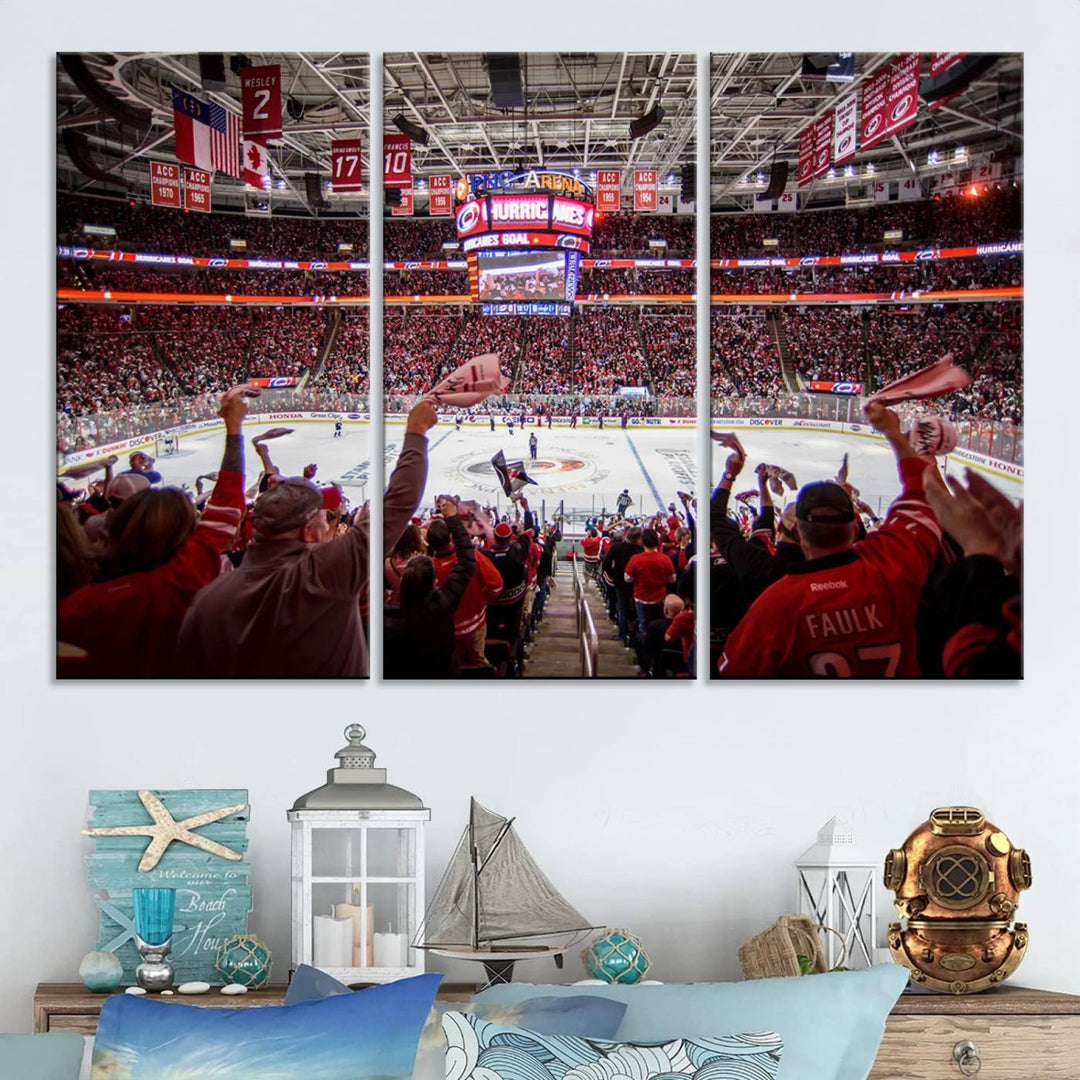 Carolina Hurricanes Ice Hockey Stadium Wall Art Canvas Print