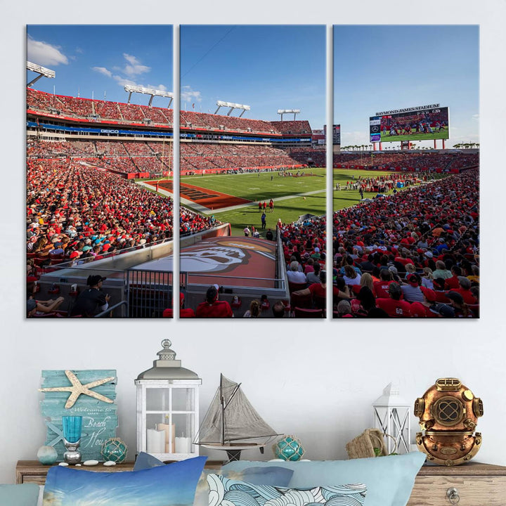 Florida Tampa Raymond James Stadium Wall Art Canvas Print - NFL Football Stadium Print