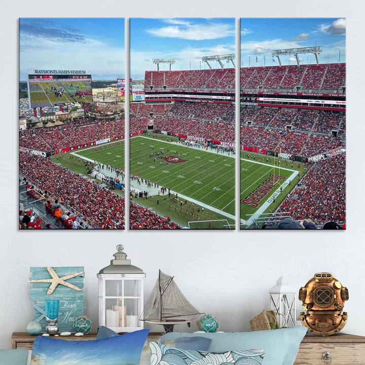 Florida Tampa Raymond James Stadium Wall Art Canvas Print - NFL Football Stadium Print