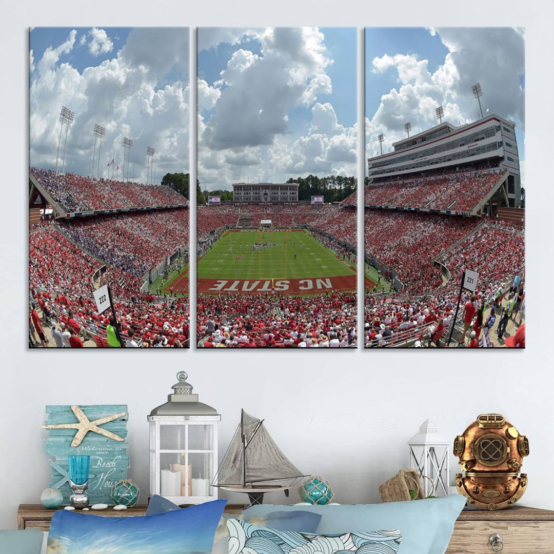 Canvas print of Carter-Finley Stadium, showcasing the NC State Wolfpack.