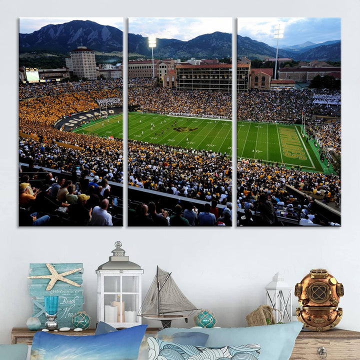 Colorado Buffaloes Football Team Print - Boulder Folsom Field Stadium Wall Art Canvas Print