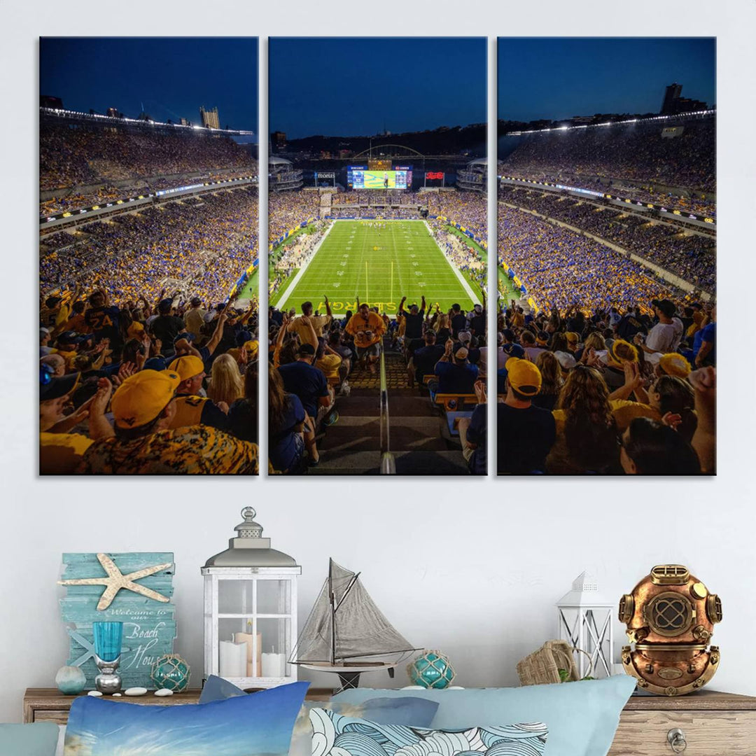 Pittsburgh Panthers Football Team Print - Pittsburgh Acrisure Stadium Wall Art Canvas Print