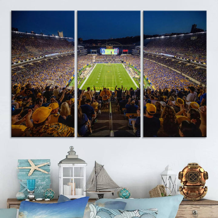 Pittsburgh Panthers Football Team Print - Pittsburgh Acrisure Stadium Wall Art Canvas Print