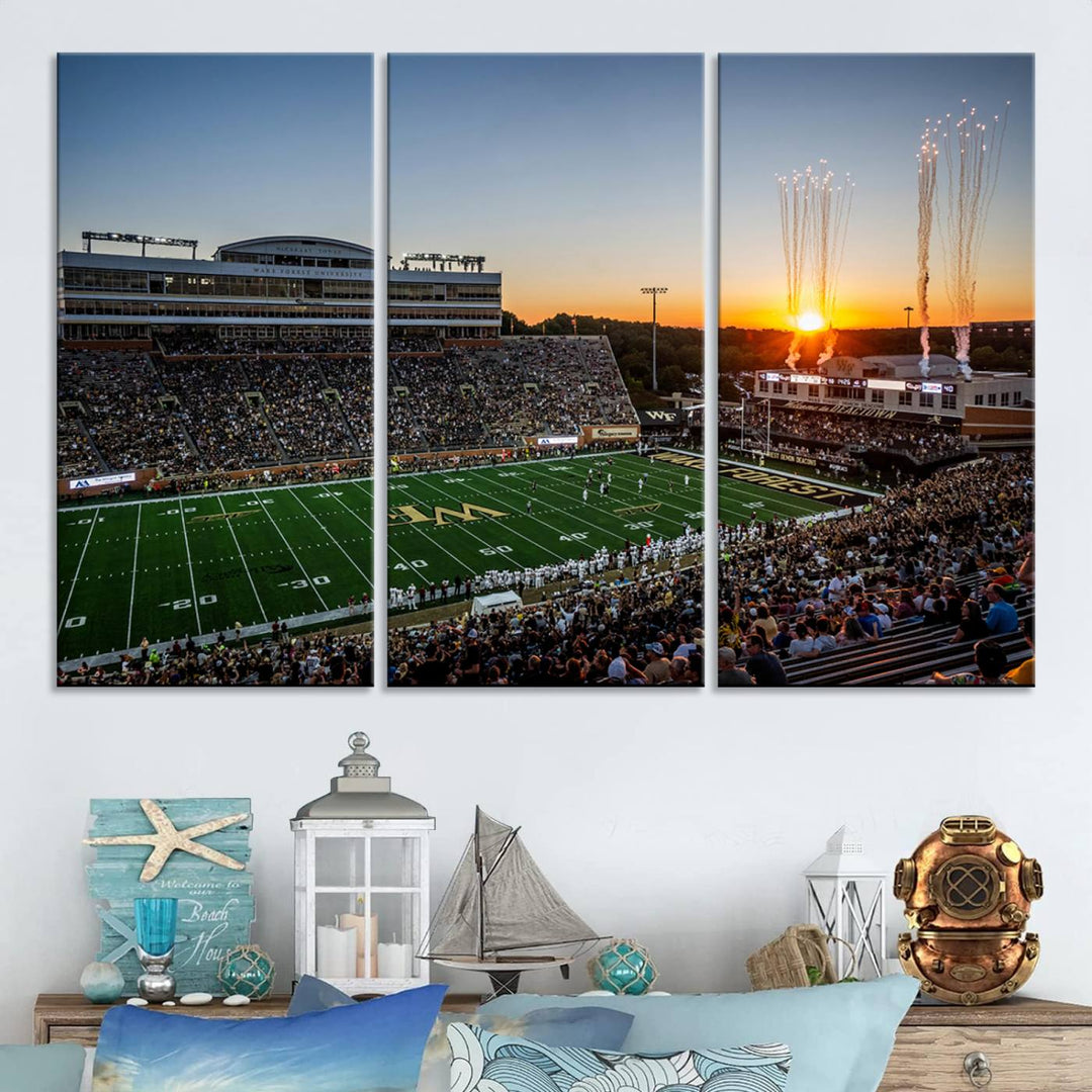 Demon Deacons Football Team Print - Winston-Salem Allegacy Federal Credit Union Stadium Wall Art Canvas Print