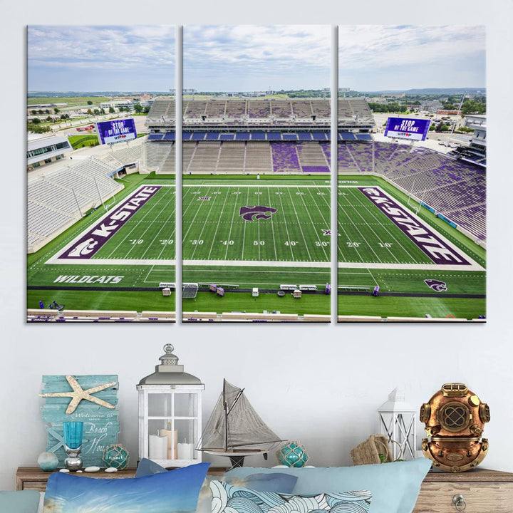 KState Wildcats Football Team Print - Manhattan Bill Snyder Family Football Stadium Wall Art Canvas Print