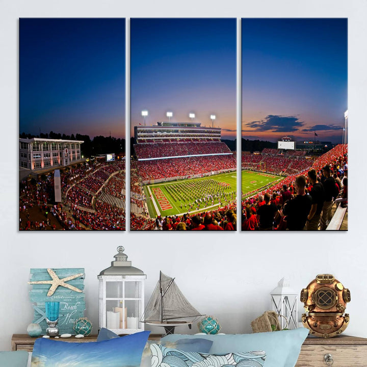 Wolfpack Football Team Print - Raleigh Carter-Finley Stadium Wall Art Canvas Print