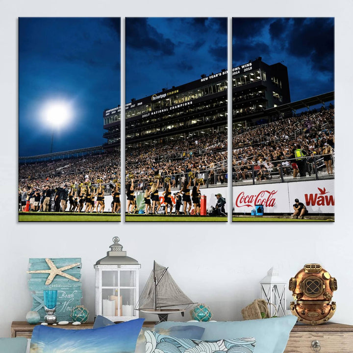 UCF Knights Football Team Print - Orlando FBC Mortgage Stadium Wall Art Canvas Print