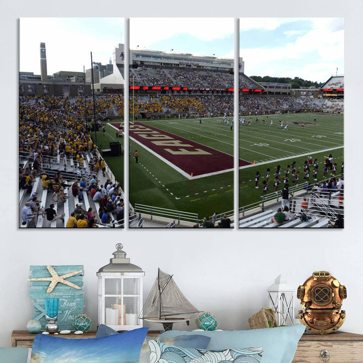 Boston College Eagles Football Team Print - Boston Alumni Stadium Wall Art Canvas Print