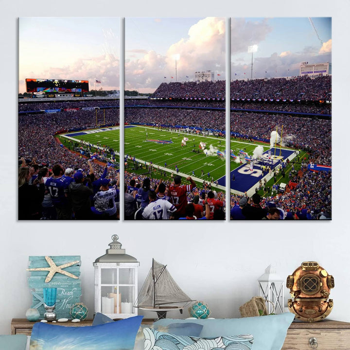 Buffalo Bills Football Team Print - Buffalo Highmark Stadium Wall Art Canvas Print