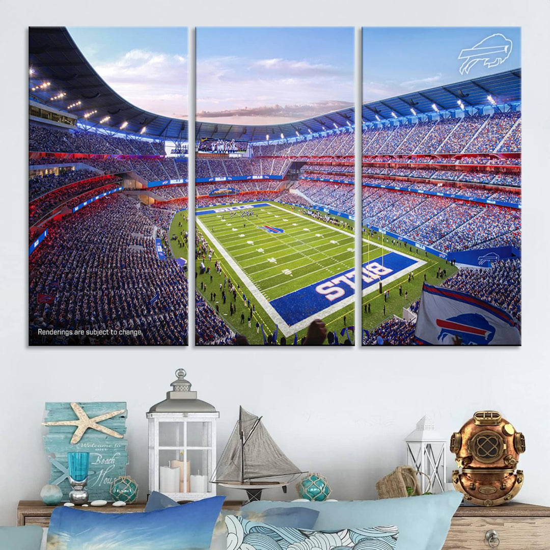 Buffalo Bills Football Team Print - Buffalo Highmark Stadium Wall Art Canvas Print