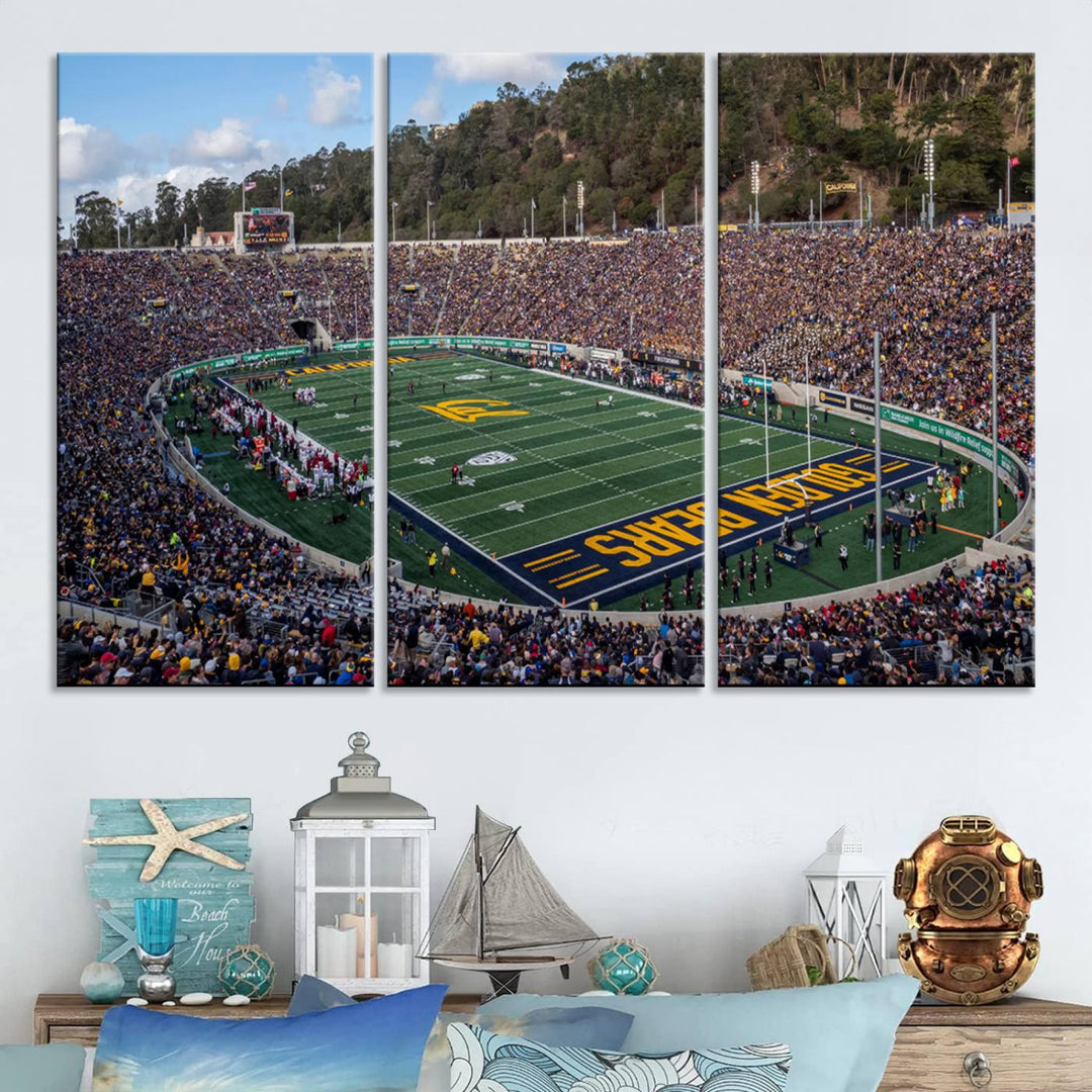 University of California Golden Bears Football Team Print - Berkeley California Memorial Stadium Wall Art Canvas Print