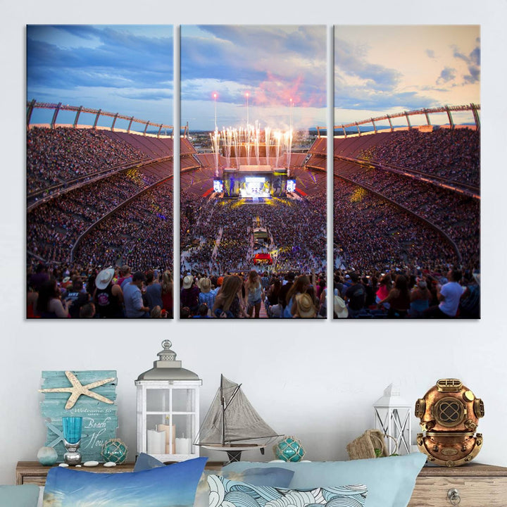 Denver Broncos Football Team Print - Empower Field at Mile High Stadium Wall Art Canvas Print